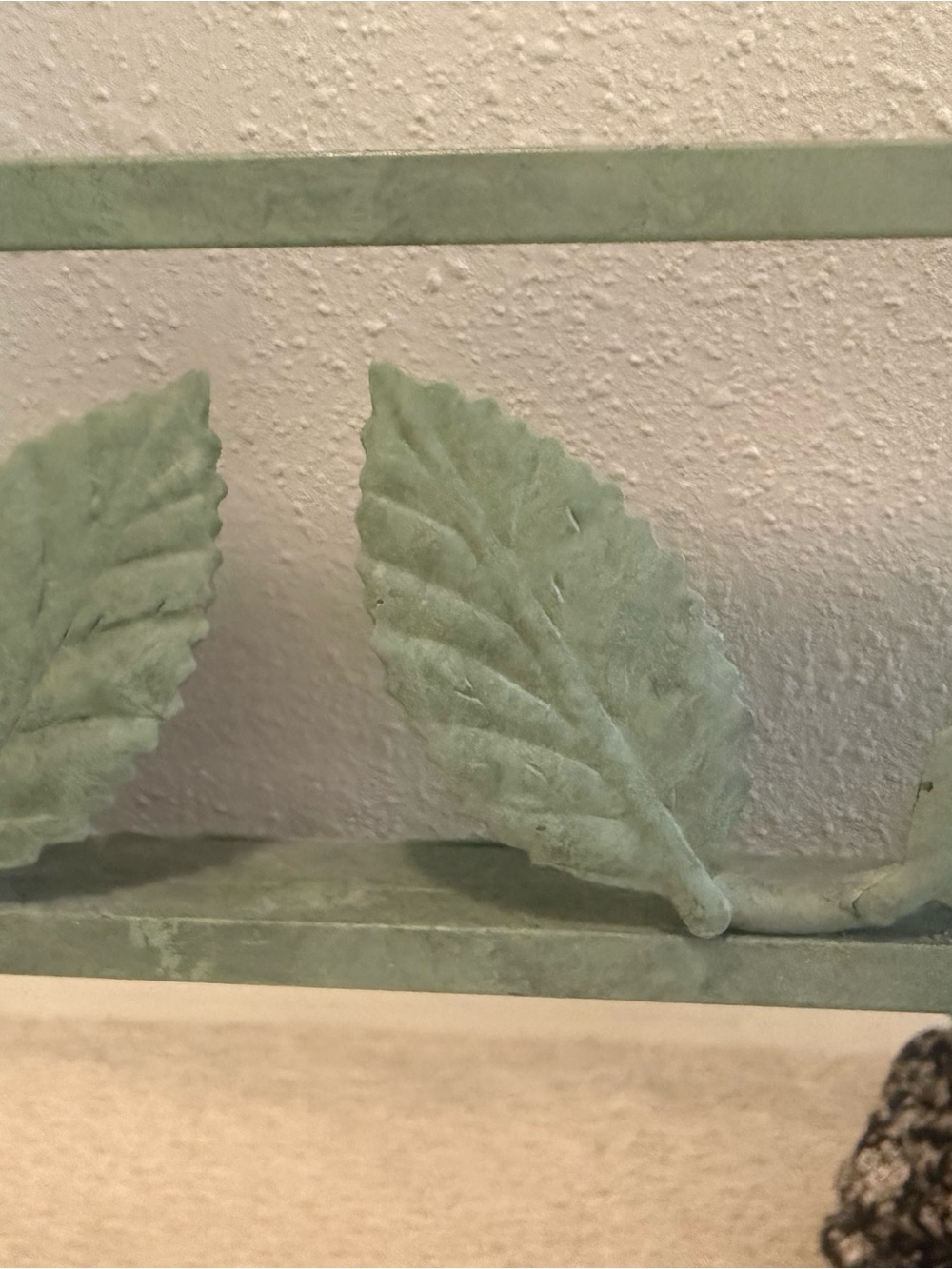 GTC International Verdigris Leaf Wall Mirror Botanical Green Metal Cottage Decor - Picture 4 of 7